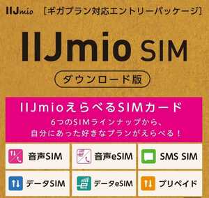 IIJmioえらべるSIMカード エントリーパッケージ【DL版】【初期費用3,300円(税込)が無料】