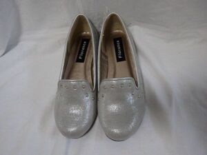 Florence lady's shoes flat shoes M size moquette manner ballet shoes silver studs attaching [QA33]