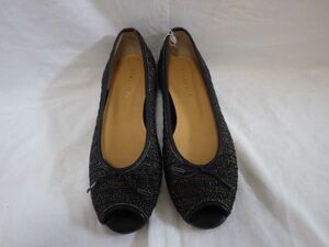 FLORENCE lady's shoes flat shoes M size black open tu.... shoes other size also equipped [QA13]