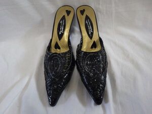 ◆ Небольшой перевод ◆ Женские туфли накачали мулы высокого каблука 23,5㎝ черные [EA20]
