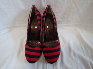 Primo de Amore lady's pumps L size 23.5.~24.0. red × black border [SA03]