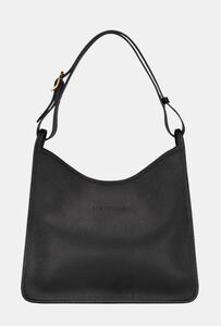 【新品】ロンシャン LONGCHAMP Le Foulonne M Hobo Bag ブラック　カウハイドレザー