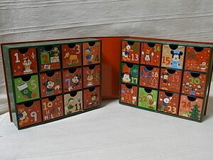 ディズニー　アドベントカレンダー　24個 引き出し付き　ボックス　BOX　ブック型　クリスマス カウントダウン　箱　送料￥700～