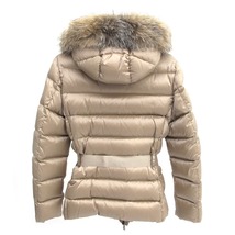 MONCLER モンクレール ダウンジャケット TATIE サイズ2 M フォックス ファー フード ベルト ベージュ レディース アウター コート_画像2