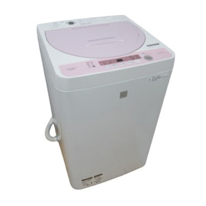 SHARP シャープ 洗濯機 全自動電気洗濯機 5.5kg 縦型 ES-G5E5 2018年製 キーワードピンク 簡易乾燥機能付 一人暮らし 洗浄・除菌済み