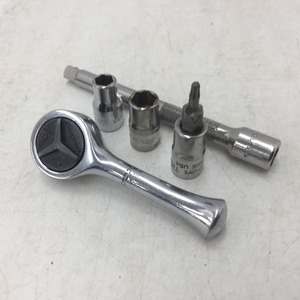 SnapOn スナップオン 1/4” ソケットレンチ ラチェットハンドル・ソケット×2・トルクスビットソケット×1・エクステンションバー×1 中古