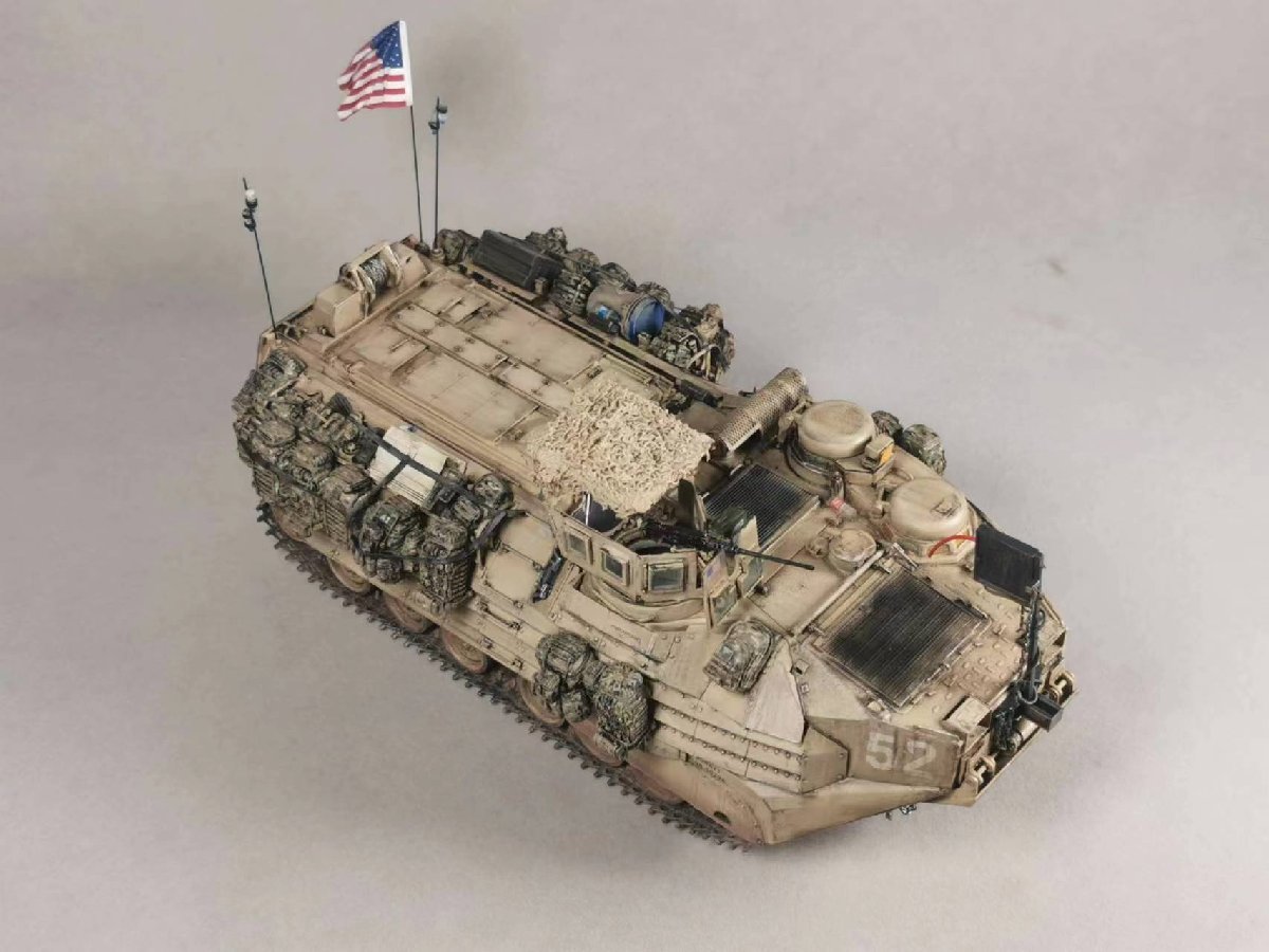 1/35 미 육군 수륙양용 차량 AAV7-2 내부 구조 수정된 도색 완제품, 플라스틱 모델, 탱크, 군용 차량, 완제품