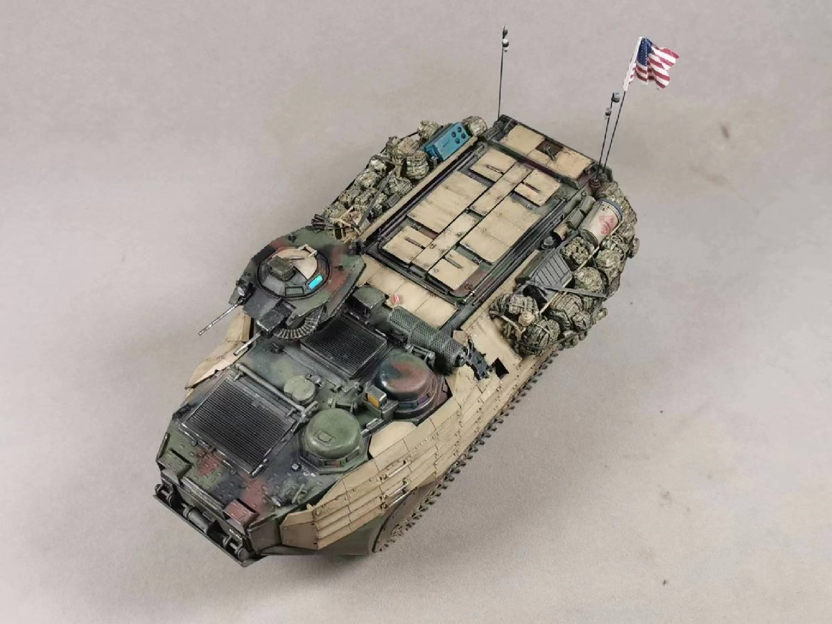 1/35 अमेरिकी सेना उभयचर वाहन AAV7-1 आंतरिक संरचना संशोधित चित्रित तैयार उत्पाद, प्लास्टिक मॉडल, टैंक, सैन्य वाहन, तैयार उत्पाद