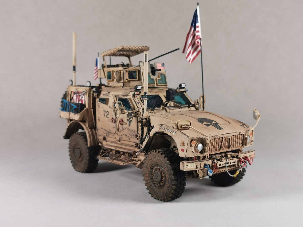 1/35 US Army M-ATV Infantry Tactical Armored Vehicle, internal structure modified, painted, finished product, Plastic Models, tank, Military Vehicles, Finished Product