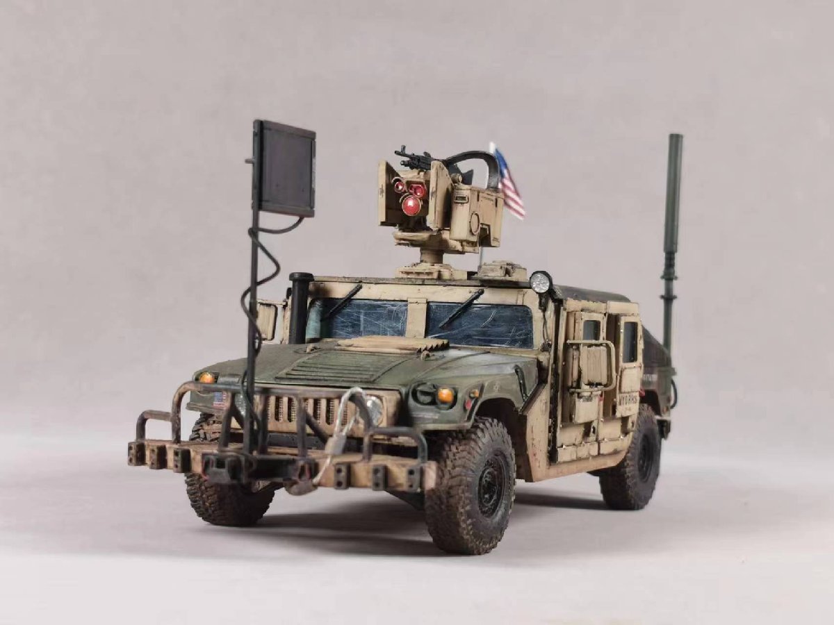 1/35 US Army Hummer Gepanzerter Mannschaftstransportwagen, innen modifiziert und lackiert, fertiges Produkt, Plastikmodelle, Panzer, Militärfahrzeuge, Fertiges Produkt