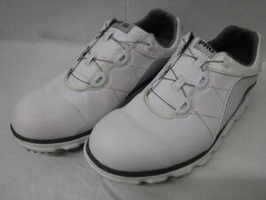 中古品 フットジョイ FOOTJOY PRO/SL Boa 53287J ゴルフシューズ ホワイト 25.0cm スパイクレス