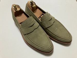 【美品】 クロケット&ジョーンズ BARNEYS NEWYORK ローファー SELHURST セルハースト コインローファー スエード 7.5 26 7 1/2