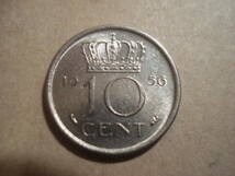 オランダ★１ギルダー銀貨(1956年)・25セント硬貨(1950年)・10セント硬貨(1956年)・5セント硬貨(1963年)★４点で_画像7
