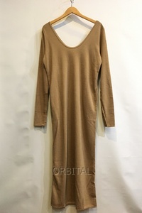 二子玉) ウーア Uhr 22AW未使用 U-neck Wool Dress Uネックウールドレス ワンピース ベージュ 36 定価￥28,600-