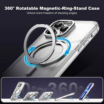 iPhone15 ProMax ケース 360°回転 スタンド MagSafe対応 ケース マグネット搭載 縦横両対応 角度調整 アイフォン 15プロ マックス ケース_画像5