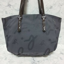 【美品】agnes b.voyage アニエスベー ボヤージュ ナイロントートバッグ ハンドバッグ ロゴ総柄 A4サイズ収納可 グレー レディース_画像5