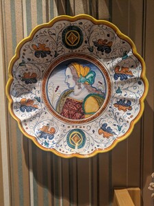 イタリア陶器　飾り皿　大皿　DERUTA デルータ 約37cm