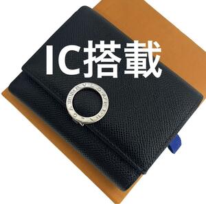 【IC搭載　現行　美品】　ブルガリ　3つ折り　財布　クリップ　カーフレザー　ブラック　BVLGARI 　ブルガリブルガリ ロゴクリップ　p10