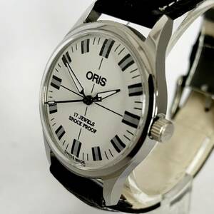 【スイス老舗ブランド】ORIS ホワイトダイアル ボックス（サンドイッチ）インデックス アンティーク 手巻機械式 35mm 皮ベルト 17石 ST-96