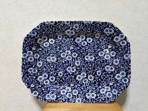 Burleigh バーレイ スクエアディッシュ25cm　BLUE CALICO ブルーキャリコ 　お皿