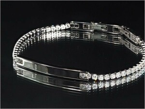 【格安 美しい輝き】ダイヤモンド プレート テニス ブレスレット 5.0ct！サイズ調節可(限定入荷商品 WG 1-1212