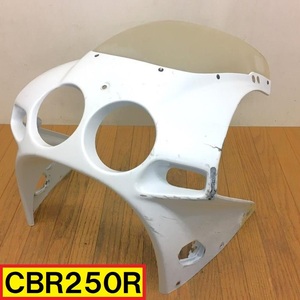 ホンダ/cbr250r/純正フロントカウル/mc19/アッパーカウル/89/ホワイト/スクリーン/パーツ/部品/カスタム/交換/オートバイ/honda/ジャンク