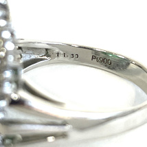 Pt900　エメラルド　ダイヤ　ファッションリング　指輪　E11.30ct　D0.81ct　14号　レディース_画像6