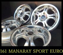 【161】T6011303 ▲MANARAY SPORT EURO Design▲14x5J 4穴 PCD100 +45▲4本 CR-X インテグラ キューブ マーチなど_画像1