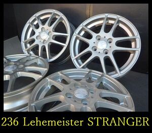 【236】T8012143 ▲Lehemeister STRANGER▲15x4.5J/5.5J 4穴 PCD100 +43/+42 4本　前後違い 三菱アイなど