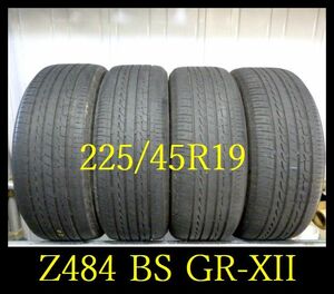 【Z484】R8212273 送料無料・代引き可　店頭受取可 2020/2023年製造 約6.5部山◆BS REGNO GR-XII◆225/45R19◆4本