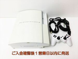 【1円】PS3 本体 セット 40GB ホワイト SONY PlayStation3 CECHH00 初期化済 未検品ジャンク プレステ3 H07-628rm/G4