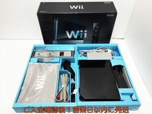 【1円】任天堂 ニンテンドー Wii 本体 セット ブラック 黒 リモコン ヌンチャク 周辺機器 未検品ジャンク M07-679ek/G4