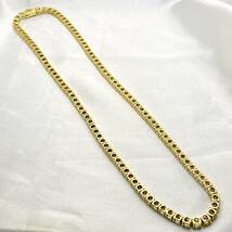 KRKC&CO テニスチェーン テニスネックレス ゴールドカラー 約46cm チェーン幅約4mm CZ キュービックジルコニア ネックレス アクセサリー_画像5