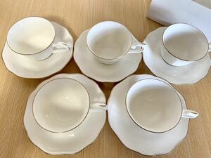 未使用 ノリタケ Noritake カップ & ソーサー 5客セット 金彩 コーヒー ティーカップ 碗皿 金彩 洋食器