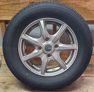 ノーマル タイヤ アルミ ホイール 1本 145/80R13 75S 2022年製 TOYO SD-k7 MiLLOUS 社外 13×4.00B ET42 4H×100 66 中古