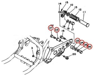 ●RZ250/RZ350 マフラーダンパーゴム片側一式 ☆3/ 2H7-27414-00 ダンパフ-トレストFZ400/FZR400/FZR750/XJ400D/XJR400/RD250/RD350/SR4