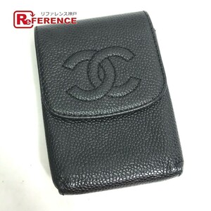 CHANEL シャネル A13511 CC ココマーク タバコケース ポーチ シガレットケース ブラック レディース【中古】