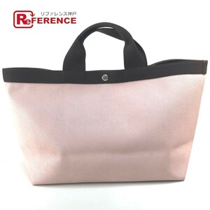 Herve Chapelier L be* car plie boat type tote bag handbag PVC/ light pink 