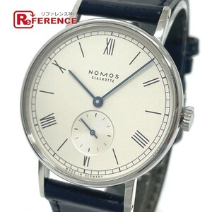 NOMOS Nomos LD1A2W2 glass hyu tera do wig smoseko hand winding wristwatch SS silver men's [ used ]