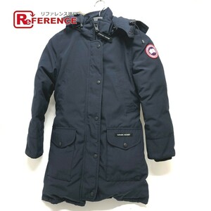 CANADA GOOSE カナダグース 6550LA ファー フード トリリウムパーカー ダウンジャケット ポリエステル ネイビー レディース【中古】