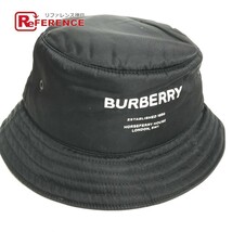 BURBERRY バーバリー 8044081 ホースフェリー ロゴ ハット帽 帽子 バケットハット ボブハット ハット ブラック メンズ【中古】_画像1