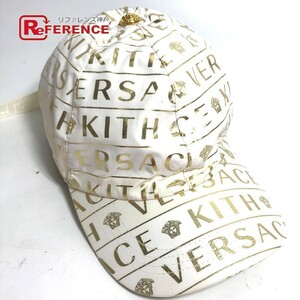 VERSACE ヴェルサーチ KITH キース コラボ ロゴ 帽子 キャップ帽 ベースボール メデューサ キャップ ホワイト メンズ【中古】