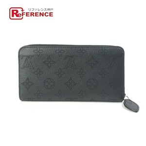 LOUIS VUITTON ルイヴィトン M61867 モノグラムマヒナ ジッピーウォレット ラウンドファスナー 長財布 ブラック レディース【中古】美品