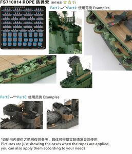 FS710014 1/700 WWII IJN 日本海軍 艦艇用防弾防御ロープ エッチングパーツ