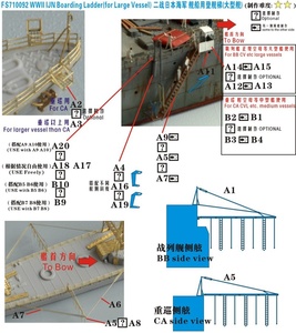 FS710092 1/700 WWII IJN 日本海軍 大型艦艇用舷梯 エッチングパーツ