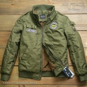 新品■USエアフォース*ボア付き フライトジャケット MA-1 緑 L ■ メンズ ミリタリー ジャケット ブルゾン アウター コート 取置 同梱可能
