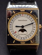 ★JAEGER-LECOULTRE/ジャガー・ルクルト　ポインターデイト　ムーンフェイズ　400.6.20 クォーツ　メンズ腕時計　動作未確認　1129OG_画像1