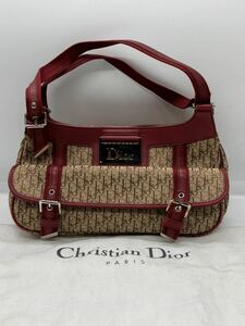 ★ Christian Dior / クリスチャン ディオール ハンドバッグ トロッター柄 レッド系 赤系 保存袋付き ブランド 中古品 1203OG