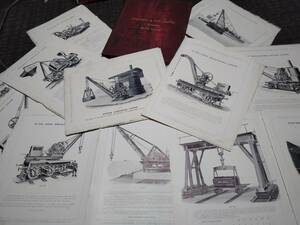 珍品/明治時代/1906年/広告/資料/古書/クレーン重機カタログ/ショベルカー/機関車/機械/ミニカー