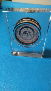 アンティーク 世界時計 クオーツ NARUMI ガラス オプティカルグラス 動作確認済 重量2.5kg キズ無し割れ無し 名入り無し